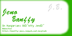 jeno banffy business card